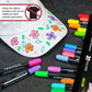Super Markers 20 Neon Dual Tip Fabric Markers - Fine & Chisel Point Pens Fabric Marker Permanent for Clothes, T-Shirts - Permanent Ink Eye-Catching Ultra-Bright Neon Colors