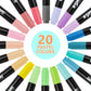 Super Markers 40 Primary & Pastel Dual Tip Fabric Markers - Fine & Chisel Point Pens Fabric Marker Permanent for Clothes, T-Shirts - Permanent Ink Eye-Catching Pastel Colors