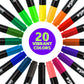 Super Markers 60 Primary, Pastel & Neon Dual Tip Fabric Markers - Fine & Chisel Point Pens Fabric Marker Permanent for Clothes, T-Shirts - Permanent Ink Eye-Catching Colors