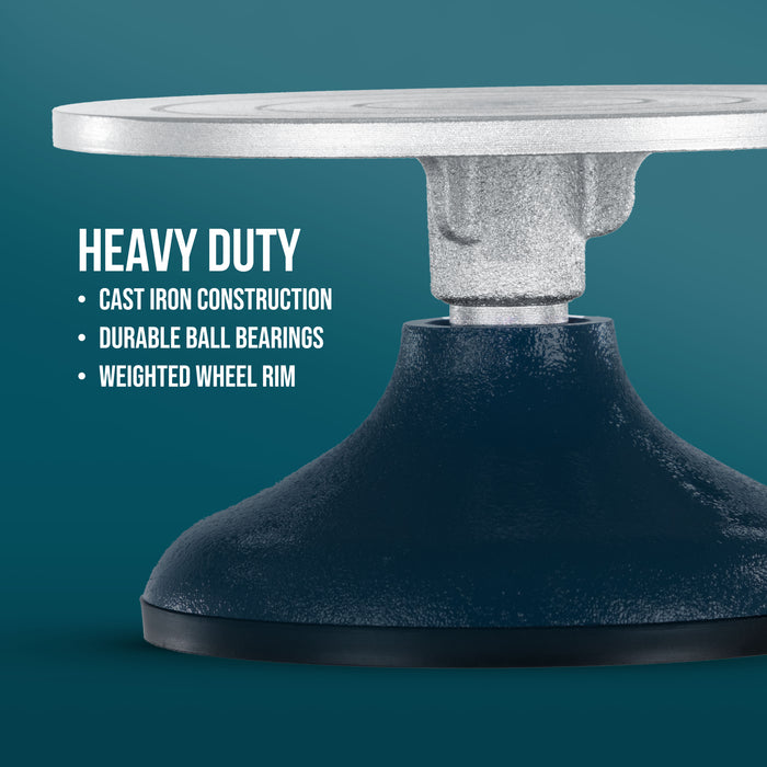 7" Diameter Sculpting Wheel- Heavy Duty All Metal Construction & Turntable with Ball Bearings