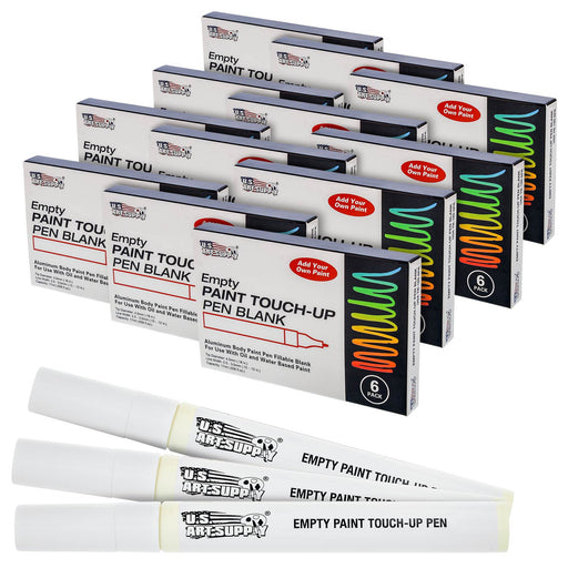 U.S. Art Supply - Empty Fillable Blank Paint Touch Up Pen Markers (Set of 72) - Fill with Your Own Art Acrylic, Oil and Water Base Paint, Auto