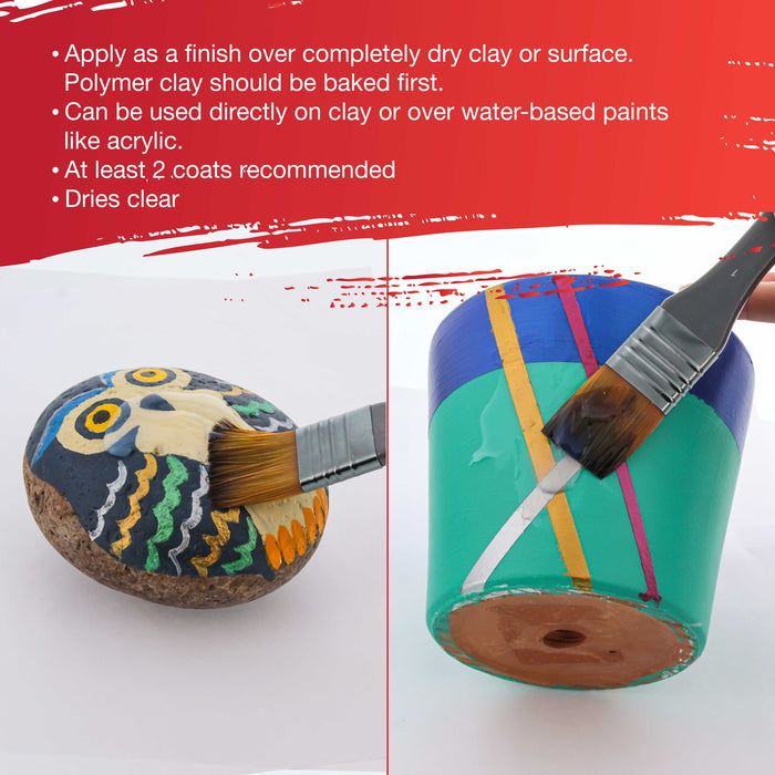 8 oz High Gloss Clear Acrylic Topcoat & Air Dry Clay Varnish - Acrylic Painting Protectant, Air Dry Clay Glaze for Polymer Clays, Ceramics, Pouring Paint Artworks and Sculptures