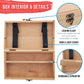 Multi-Function Artist Supply Box with Locking Clasps - Wooden Art Box for Artist Supplies, Brushes, Pencils, Erasers, Tool Storage Organizer Case to Protect and Transport
