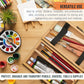 Multi-Function Artist Supply Box with Locking Clasps - Wooden Art Box for Artist Supplies, Brushes, Pencils, Erasers, Tool Storage Organizer Case to Protect and Transport
