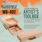 Multi-Function Unfinished Beechwood Flip Opening Artist Tool & Brush Storage Box with Locking Clasps - Organize, Protect & Transport Pencils, Erasers, Tools & Supplies