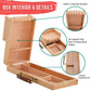 Multi-Function Unfinished Beechwood Flip Opening Artist Tool & Brush Storage Box with Locking Clasps - Organize, Protect & Transport Pencils, Erasers, Tools & Supplies