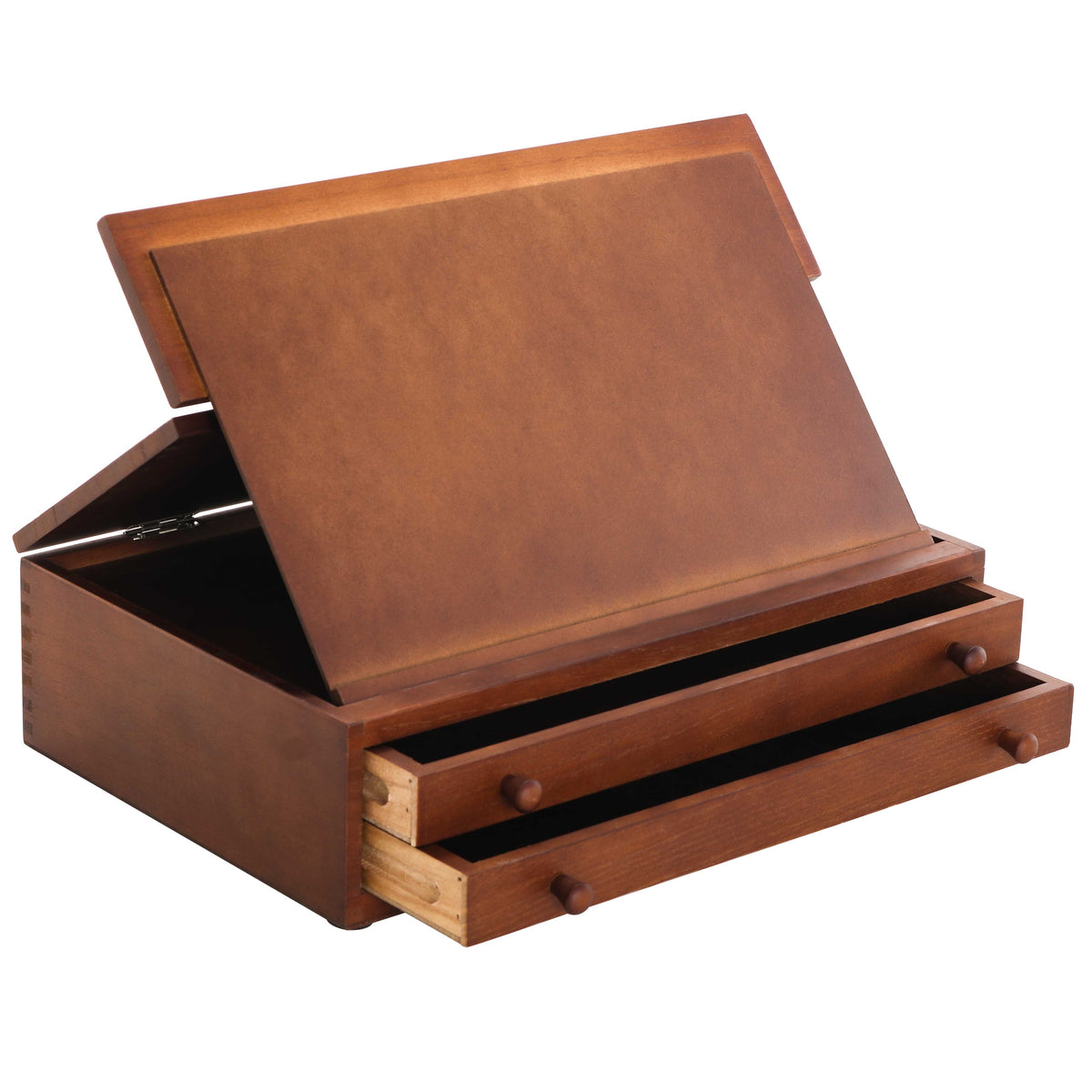 2-Drawer Adjustable Wooden Storage Box Fold Up Solid Drawing Easel