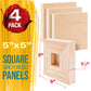 4x4 inch Cradled Wood Panels for Painting, Gallery 1-1/2" Deep (4 Pack) - Artist Depth Wooden Wall Canvases - Mixed-Media Craft, Acrylic, Oil, Encaustic, Paint Pouring