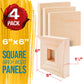 5" x 5" Unfinished Cradled Wood Panels for Painting, Gallery 1-1/2" Deep (4 Pack) - Artist Depth Wooden Wall Canvases - Mixed-Media Craft, Acrylic, Oil, Encaustic, Paint Pouring