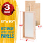 Unfinished Birch Wood Canvas Panels for Painting, 3 Pack of 8x16 inch - Artist Gallery 1-1/2" Deep, Wooden Wall - Mixed-Media Craft, Acrylic, Oil, Encaustic, Paint Pouring