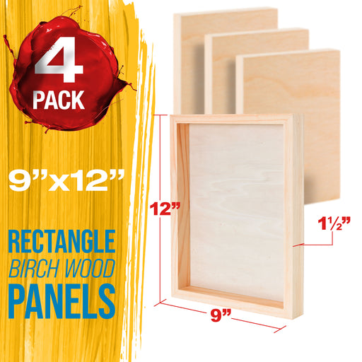 Unfinished Cradled Wood Panels for Painting, 2 Pack of 18x24 inch - Gallery Birch Wooden Canvas Boards 1-1/2" Deep - Mixed-Media Craft, Acrylic, Oil, Encaustic, Paint Pouring