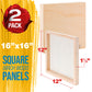 Unfinished Cradled Wood Panels for Painting, 2 Pack of 16x16 inch - Gallery Birch Wooden Canvas Boards 1-1/2" Deep - Mixed-Media Craft, Acrylic, Oil, Encaustic, Paint Pouring