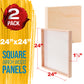 Unfinished Cradled Wood Panels for Painting, 2 Pack of 24x24 inch - Gallery Birch Wooden Canvas Boards 1-1/2" Deep - Mixed-Media Craft, Acrylic, Oil, Encaustic, Paint Pouring