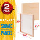 Unfinished Cradled Wood Panels for Painting, 2 Pack of 30x30 inch - Gallery Birch Wooden Canvas Boards 1-1/2" Deep - Mixed-Media Craft, Acrylic, Oil, Encaustic, Paint Pouring