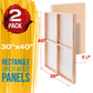 Unfinished Cradled Wood Panels for Painting, 2 Pack of 30x40 inch - Gallery Birch Wooden Canvas Boards 1-1/2" Deep - Mixed-Media Craft, Acrylic, Oil, Encaustic, Paint Pouring