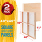 40" x 40" Unfinished Cradled Wood Panels for Painting, Gallery 1-1/2" Deep (2 Pack) - Artist Depth Wooden Wall Canvases - Mixed-Media Craft, Acrylic, Oil, Encaustic, Paint Pouring