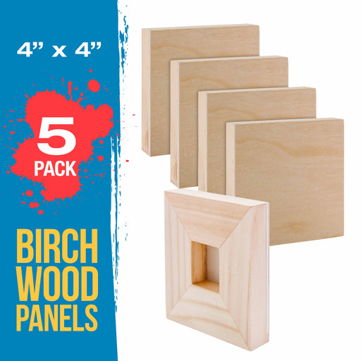 Barydat 24 Pcs Wood Panels for Painting Unfinished Wood Canvas Board Artist  Wall 0.79'' Deep Cradled Wood Canvas Panels for Painting Pouring Arts