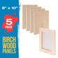 Unfinished Cradled Wood Panels for Painting, 5 Pack of 8x10 inch - Studio Birch Wooden Canvas Boards 3/4" Deep - Mixed-Media Craft, Acrylic, Oil, Encaustic, Paint Pouring Panel Board