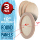 12" Round Unfinished Cradled Wood Panels for Painting, Studio 3/4" Deep (3 Pack) - Artist Depth Wooden Wall Canvases - Mixed-Media Craft, Acrylic, Oil, Encaustic, Paint Pouring