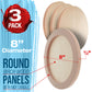 8" Round Unfinished Cradled Wood Panels for Painting, Studio 3/4" Deep (3 Pack) - Artist Depth Wooden Wall Canvases - Mixed-Media Craft, Acrylic, Oil, Encaustic, Paint Pouring