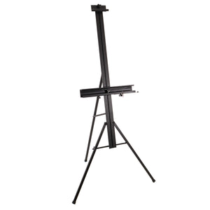 69" High Aluminum Single Mast Artists Studio Easel Stand for Sign and Floor Display - Heavy Duty Adjustable Extra Large Canvas Height Up To 47" - Palette Holder, Brush Rest, Painting