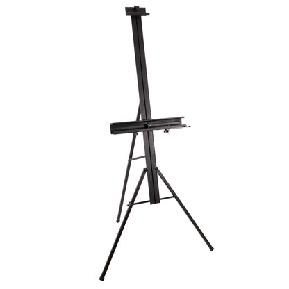 69" High Aluminum Single Mast Artists Studio Easel Stand for Sign and Floor Display - Heavy Duty Adjustable Extra Large Canvas Height Up To 47" - Palette Holder, Brush Rest, Painting