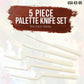 5-Piece Plastic Palette Knife Set for Acrylic Painting - Paint Spatula Tools for Oil, Canvas Art - Painting Knives for Mixing, Texturing - Pallet Knives for Art & Cake Decorating