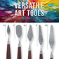 5-Piece Stainless Steel Palette Knife Set for Acrylic Painting - Paint Spatula Tools for Oil, Canvas Art - Painting Knives for Mixing, Texturing - Pallet Knives for Art & Cake