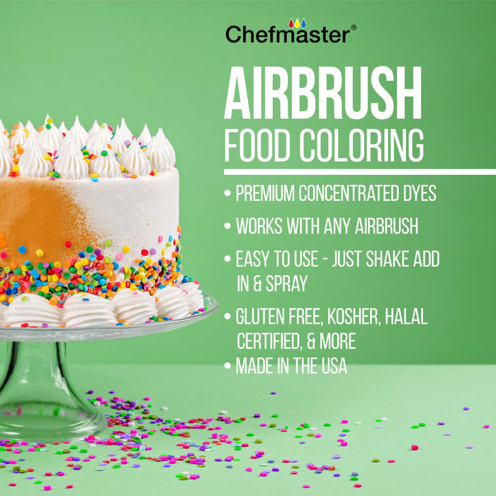 Complete Cake Decorating Airbrush Kit with a Full Selection of 24 Vivid Airbrush Food Colors