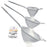 U.S. Kitchen Supply Set of 3 Stainless Steel Conical Strainers - 3", 4" & 5.5" Sizes - Chinois Style, Extra Fine Twill Mesh Sieve, Stainless Steel Strainers and Colanders for Kitchen