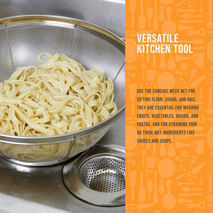 U.S. Kitchen Supply Set of 3 Stainless Steel Colander Strainers Net Baskets 5, 4, & 3-Quart - Colander with Handles & Resting Base - Stainless Steel Sieve, Mesh Strainers and Colanders for Kitchen