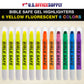 U.S. Office Supply Bible Safe Highlighter Set of 12, 6 Neon Yellow Highlight Colors & 6 Additional Colors, Dry Bible Highlighters No Bleed, Fade or Smear, Safe Gel Markers, Accessories, Study Guide