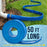 2" x 50' Heavy Duty Blue Swimming Pool Backwash Hose with Hose Clamp