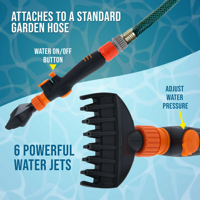 U.S. Pool Supply Pool & Spa Filter Cartridge Cleaner Tool - Quickly Cleans Removes Filter Dirt & Debris - Durable Cleaning Wand, 6 Powerful Water Jets