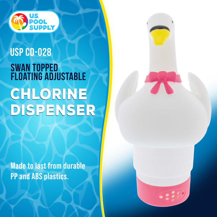 Swan Floating Pool Chemical Dispenser, Collapsible, Holds 3" Tablets