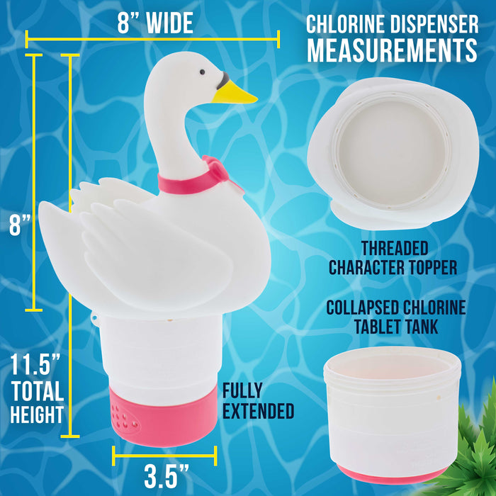 Swan Floating Pool Chemical Dispenser, Collapsible, Holds 3" Tablets