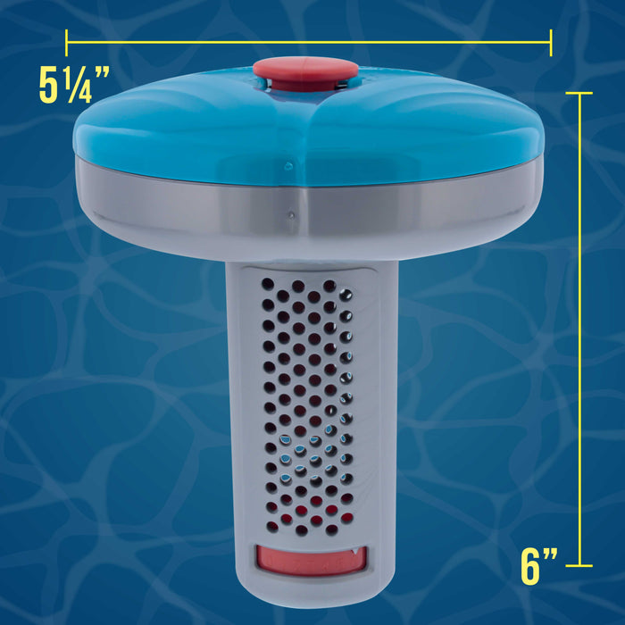 U.S. Pool Supply® Floating Spa, Hot Tub & Small Pool Chlorine and Bromine Chemical Dispenser - Holds 1" Tablets, 6 Flow Level Control Settings