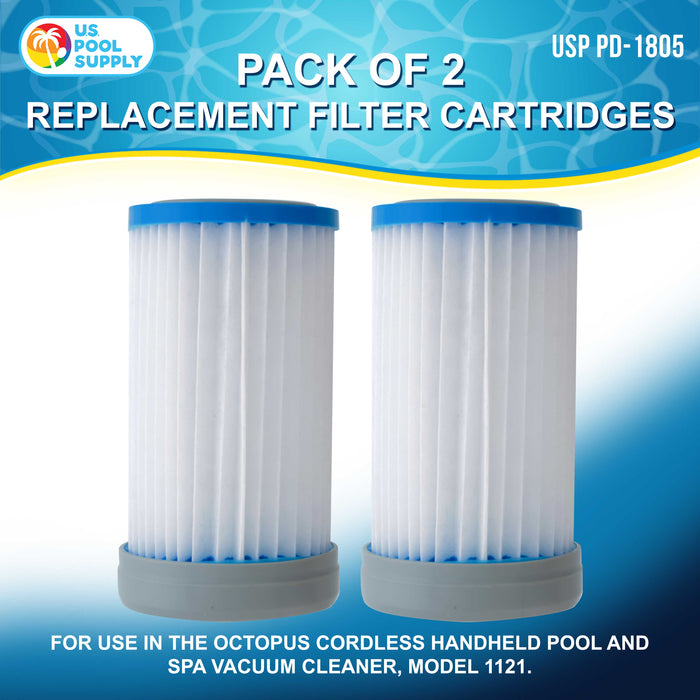 Pack of 2 Replacement Filter Cartridges - (For use in Octopus Pool and Spa Vacuum Cleaners model 1121)