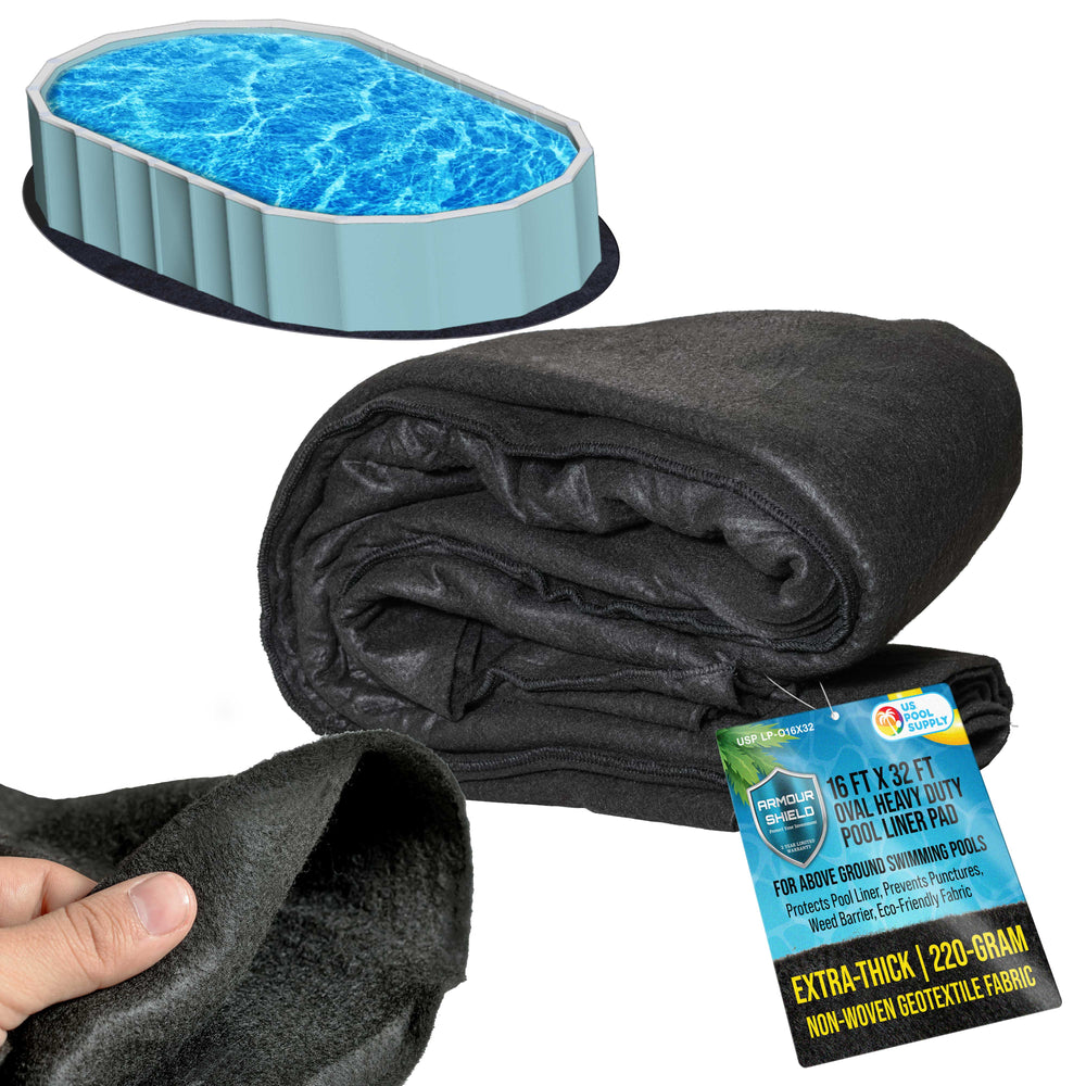 U.S. Pool Supply Armour Shield 16-Foot x 32-Foot Oval Heavy Duty Pool Liner Pad for Above Ground Swimming Pools, Protects Pool Liner Prevents Puncture