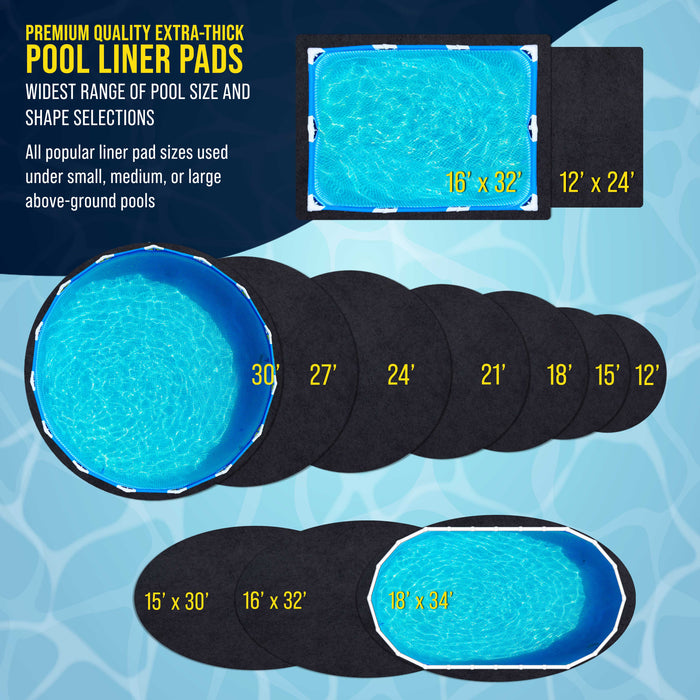 U.S. Pool Supply Armour Shield 15-Foot Round Heavy Duty Pool Liner Pad for Above Ground Swimming Pools - Protects Pool Liner, Prevents Punctures, Weed Barrier, Eco-Friendly Fabric