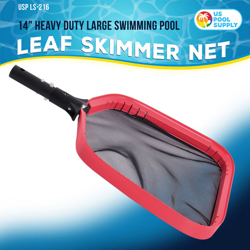 Professional Heavy Duty Large 14" Swimming Pool Leaf Skimmer Net - Strong Aluminum Frame for Faster Cleaning & Easier Debris Pickup
