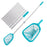 11.5 Foot Swimming Pool Leaf Skimmer Net with Telescopic Aluminum Pole, 8 Sections - 6" Deep Ultra Fine Mesh Netting, Remove Debris