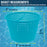 Swimming Pool Teal Blue Plastic Skimmer Replacement Basket (Set of 2) - Skim Remove Leaves and Debris - 8" Top, 5.5" Bottom, 5" Deep - Not Weighted