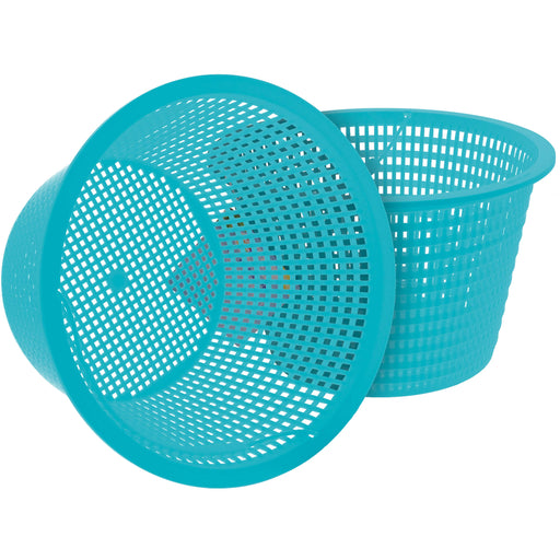 U.S. Pool Supply® Swimming Pool Teal Blue Plastic Skimmer Replacement Basket (Set of 2) - Skim Remove Leaves and Debris - 8" Top, 5.5" Bottom, 5" Deep - Not Weighted