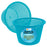 Swimming Pool Teal Blue Plastic Skimmer Replacement Basket (Set of 2) - Skim Remove Leaves and Debris - 8" Top, 5.5" Bottom, 5" Deep - Not Weighted