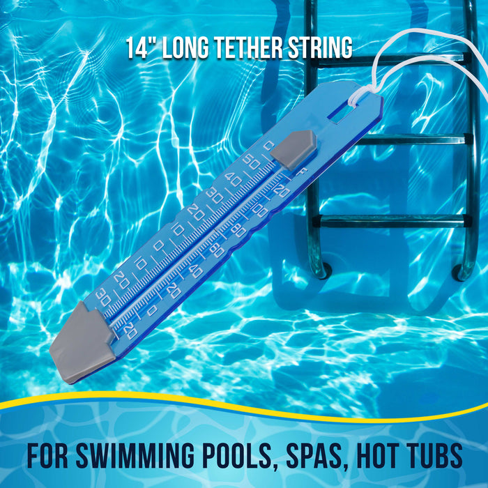 U.S. Pool Supply 10.5" Jumbo Pool Thermometer with Oversized Easy-to-Read Temperature Display,  Tether String - Swimming Pool, Spa - 120° F (50° C)