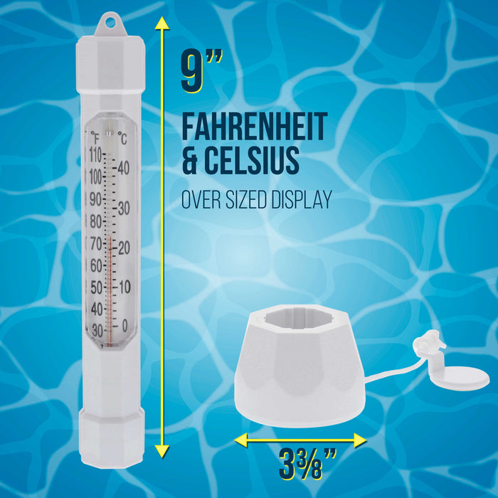 U.S. Pool Supply® Floating Buoy Pool Thermometer with Jumbo Easy-To-Read Temperature Display