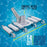 14" Manual Pool Vacuum Head for Inground Pools, Flexible, Weighted - 6 Weights, Swivel Hose Connection 1.25" or 1.5", Aluminum Handle