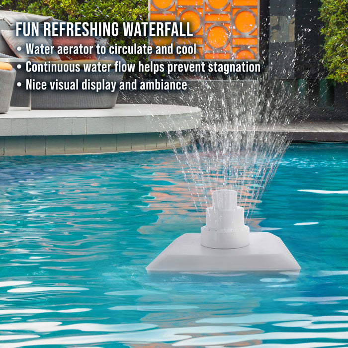 U.S. Pool Supply Floating Grecian Three Tier Waterfall Spray Fountain, Adjustable Distance, Pool Spray Aerator Cools Water Temperature, Fun Decoration
