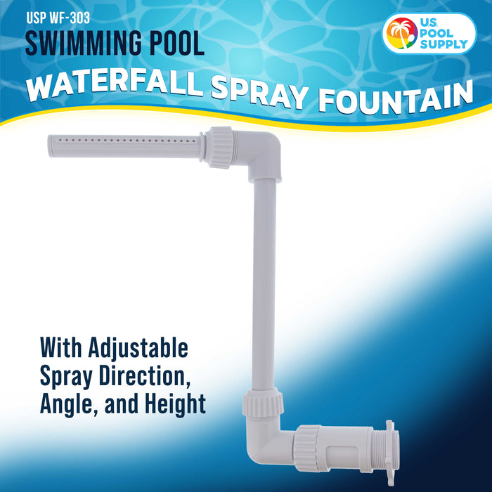 U.S. Pool Supply Swimming Pool Waterfall Spray Fountain - Adjustable Sprinkle Distance, Pool Spray Aerator Cools Water Temperature, In & Above-Ground